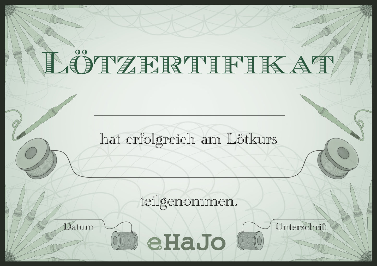 Lötzertifikat A5 – Stolz zum Anfassen für Lötprofis!