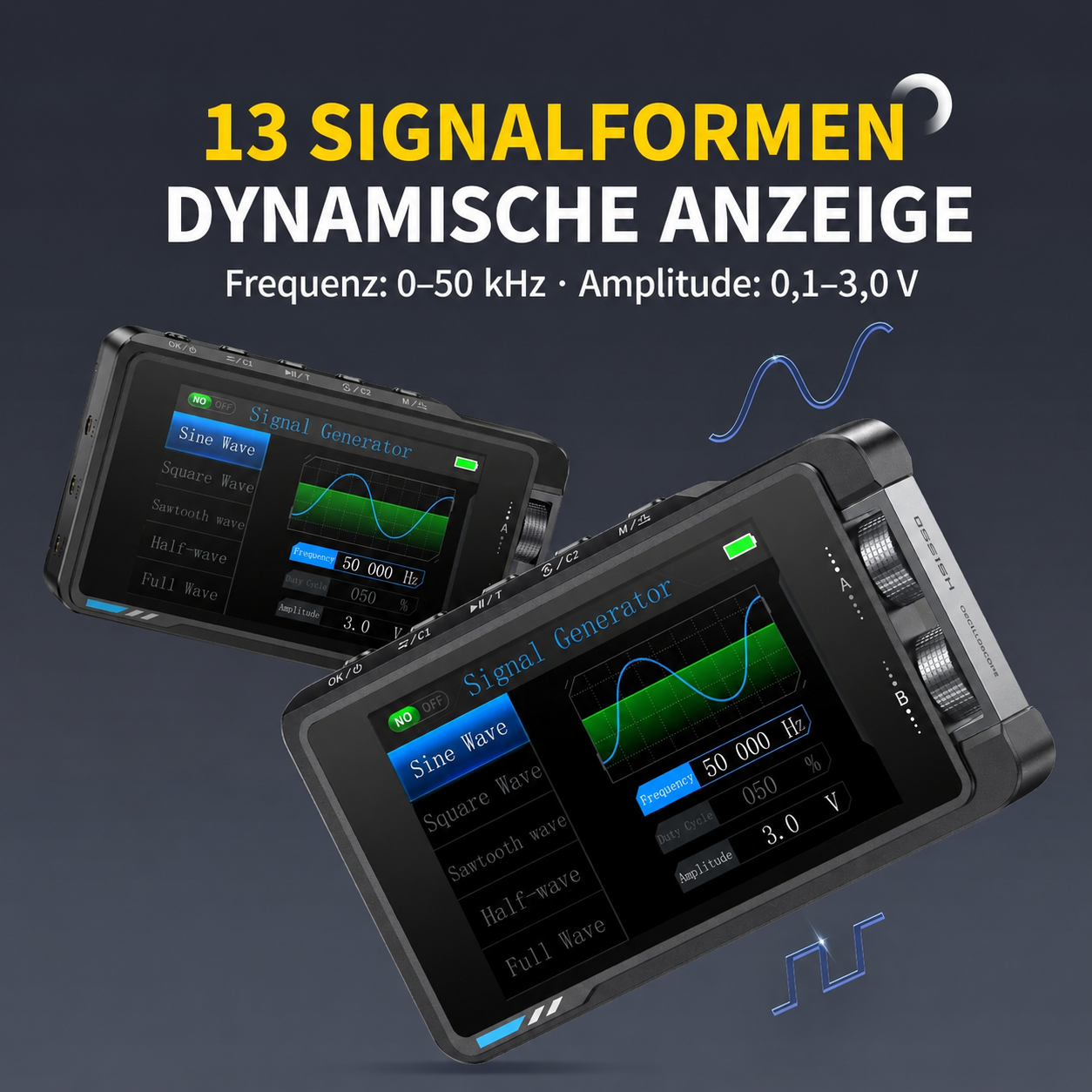 FNIRSI DS215H Oszilloskop-Set – 2-Kanal Mini-Oszilloskop mit DDS-Signalgenerator