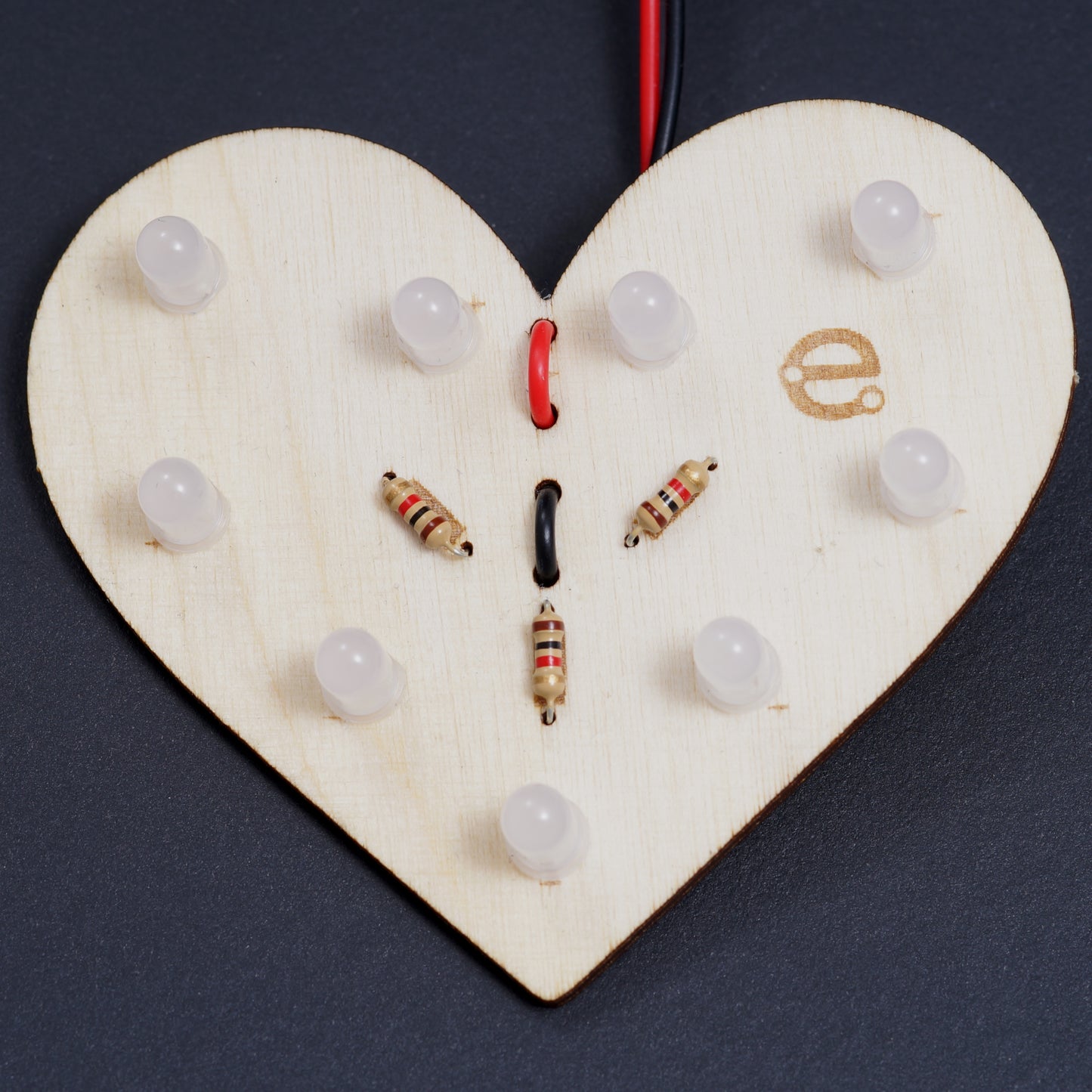 LED wooden heart RGB
