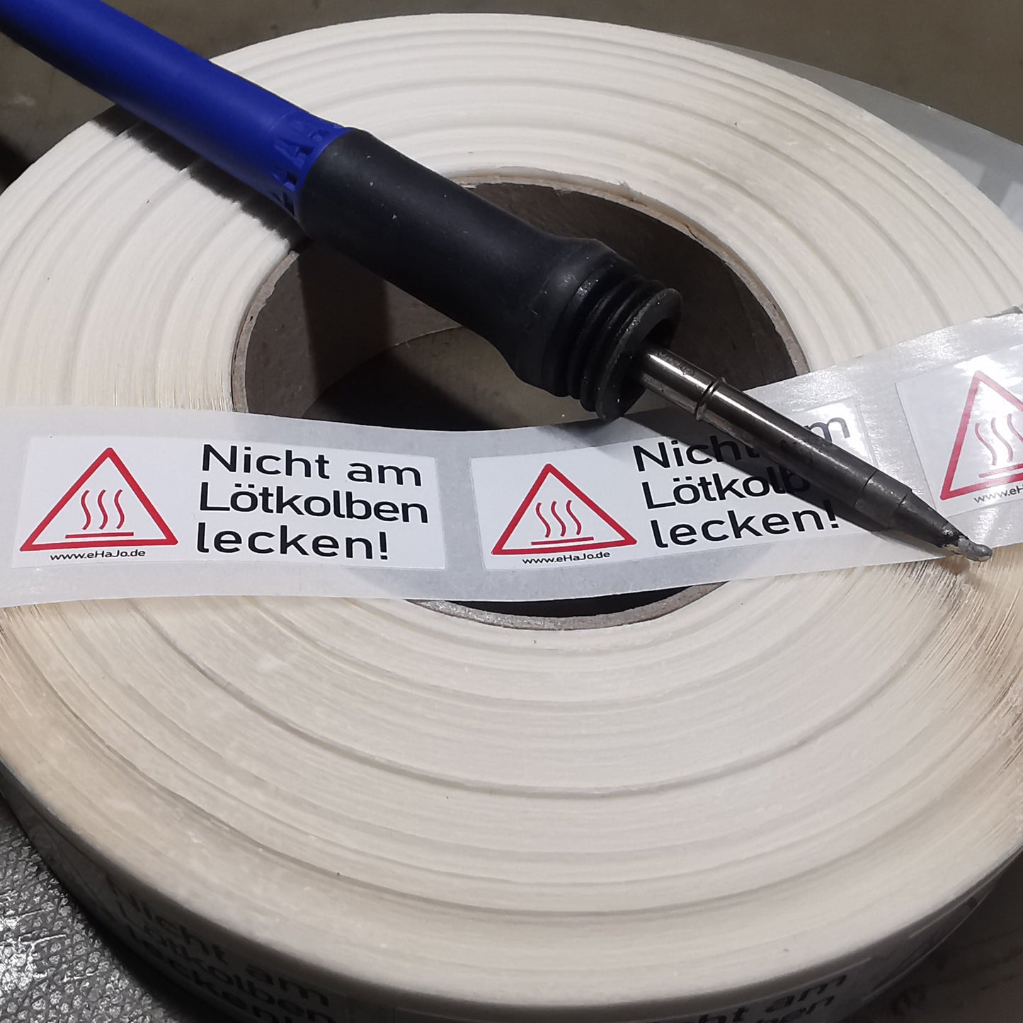 Aufkleber "Nicht am Lötkolben lecken" 5 Stück
