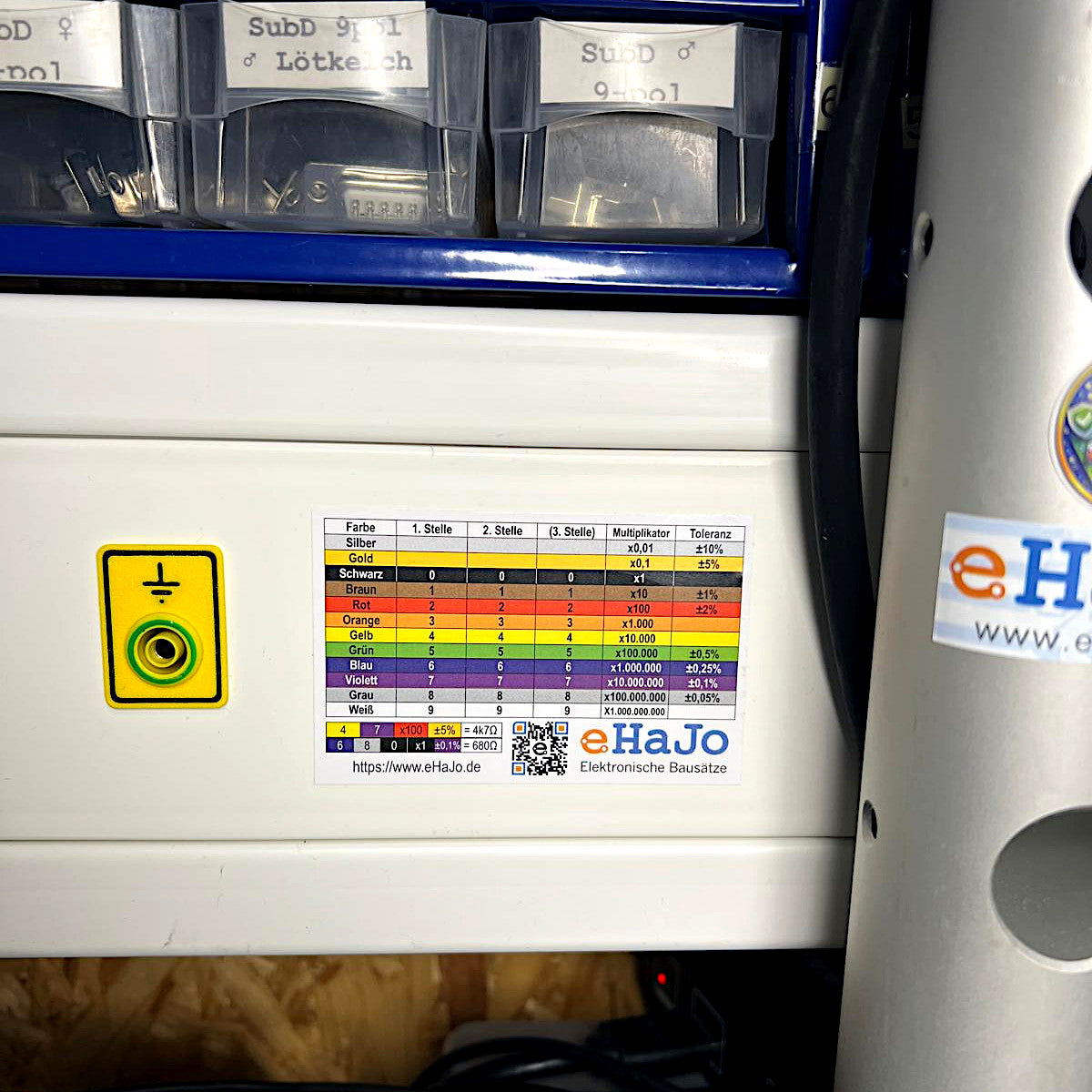 Widerstands Farbring Aufkleber 8,5×5,5 cm – Farbcode Tabelle für Elektronik & Löten