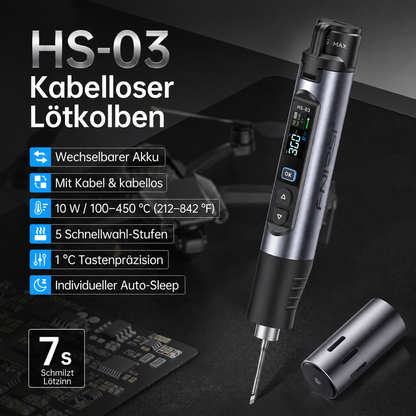 FNIRSI HS-03 Akkulötkolben – kabellos löten, flexibel arbeiten
