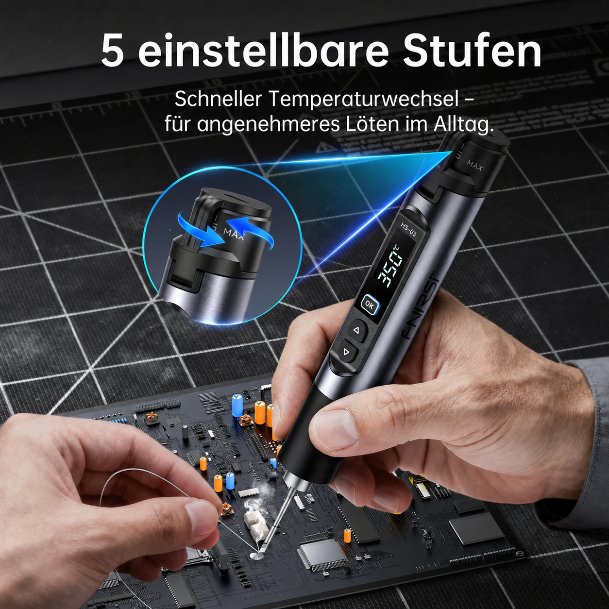 FNIRSI HS-03 Akkulötkolben – kabellos löten, flexibel arbeiten