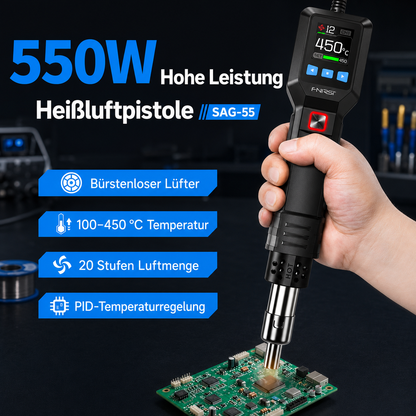 FNIRSI SAG-55 Intelligenter 550W Heißluftlötkolben